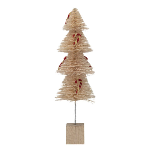 Sisal Bottle Brush Candy Cane Tree