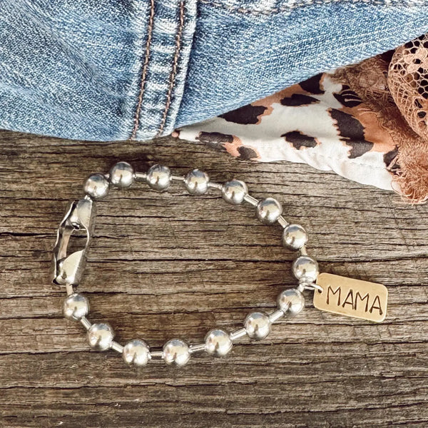 Silver Bead Tag Bracelet