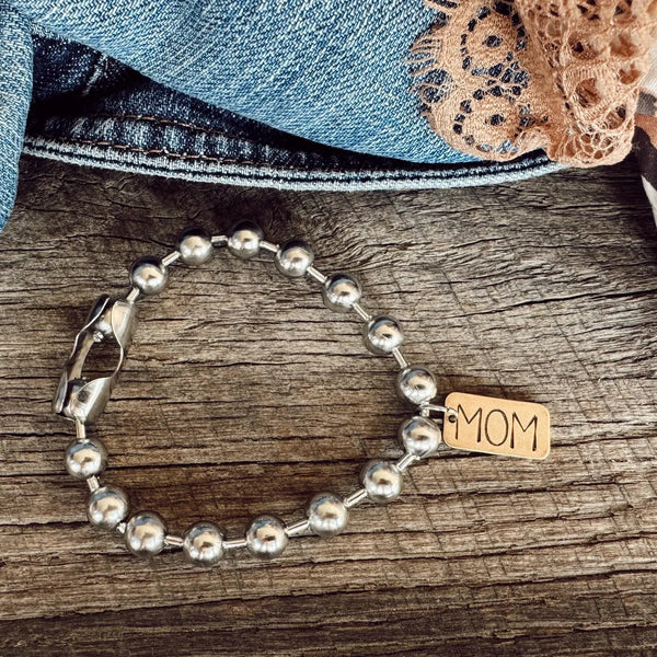 Silver Bead Tag Bracelet