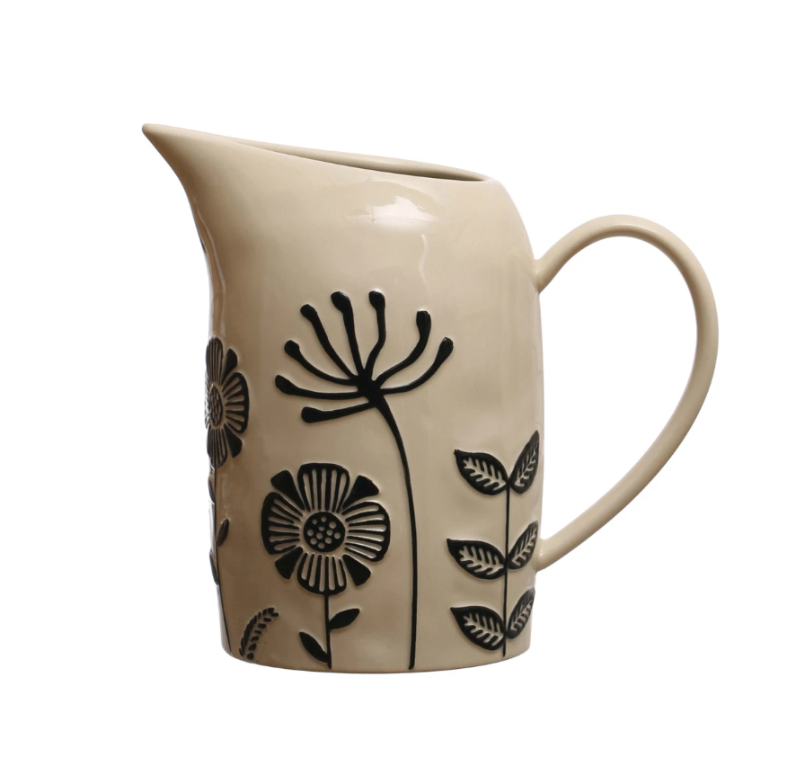 Achromatic Floral Pitcher