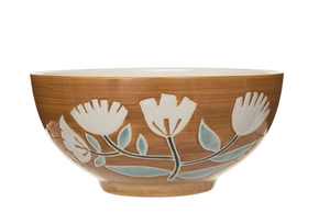 Orange Floral Bowl