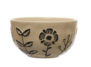 Achromatic Floral Bowl