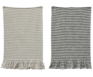 Striped Towel with Ruffles