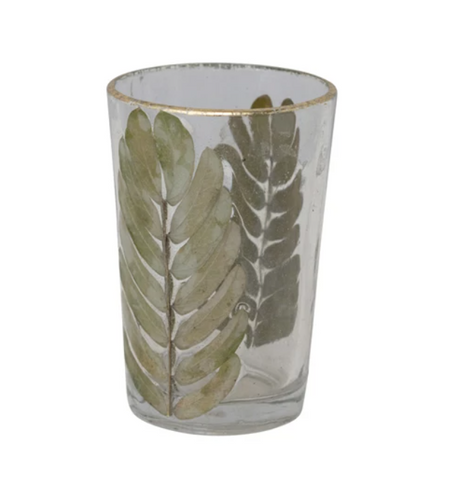 Embedded Leaf Tealight Holder