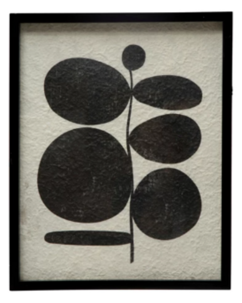 Achromatic Abstract Botanical Wall Art