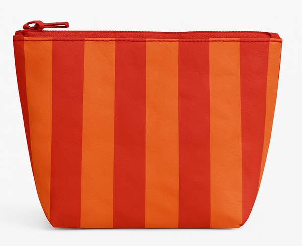 Striped Tyvek Makeup Pouch