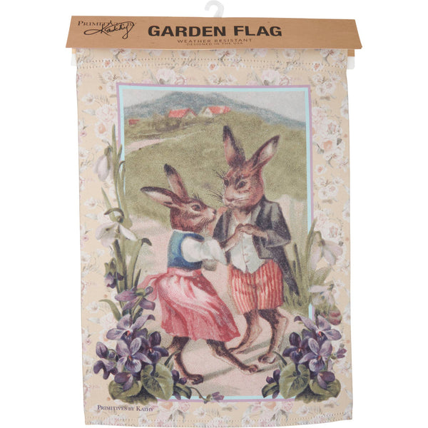Dancing Bunnies Garden Flag