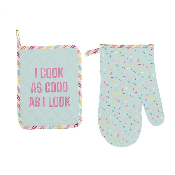 Pot Holder and Oven Mitt Set