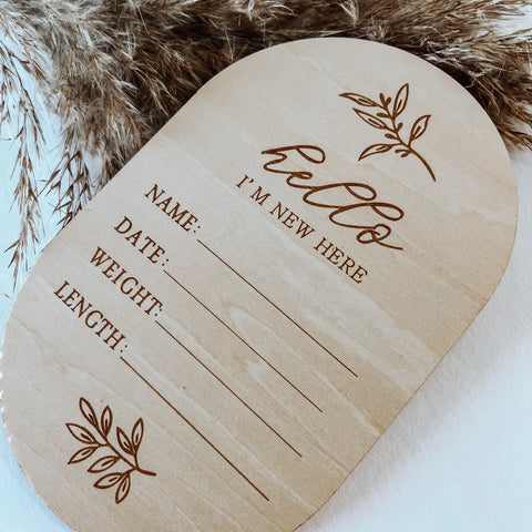 New Here Birth Announcement