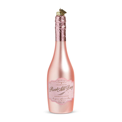 Pink Champange Bottle Ornament