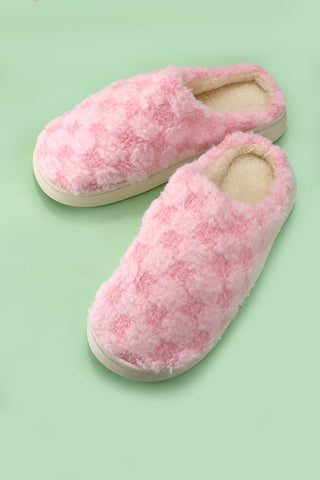 Plush Checkered Slippers