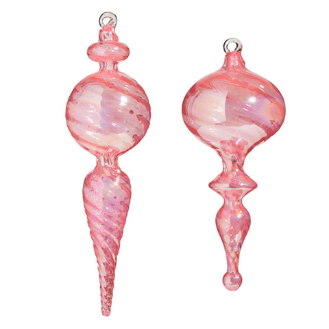 Pink Finial Glass Ornament