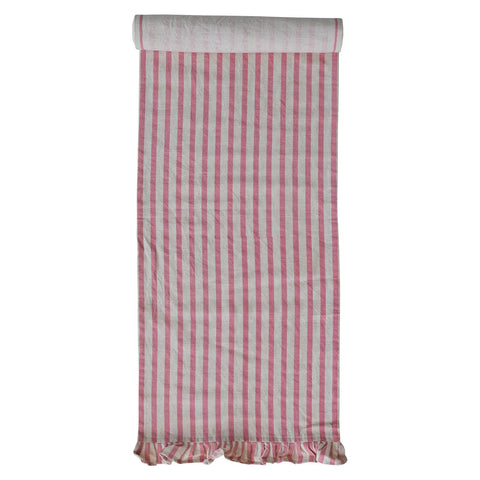 Pink Ruffled Table Runner
