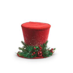 7" Red Top Hat Ornament