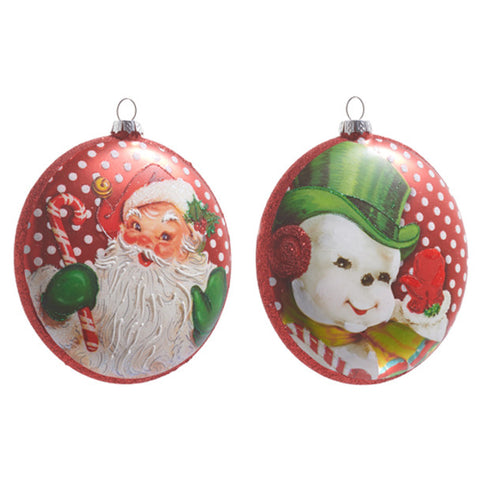 Retro Christmas Disk Ornament