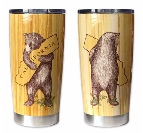 CA Bear Woodgrain Travel Mug