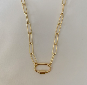 Paperclip Necklace with Carabiner