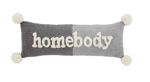 Homebody Hooked Wool Pillow