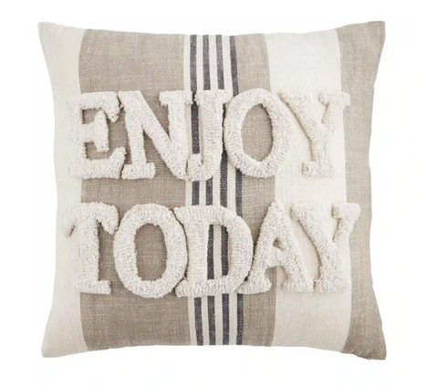 Enjoy Today Striped Pillow