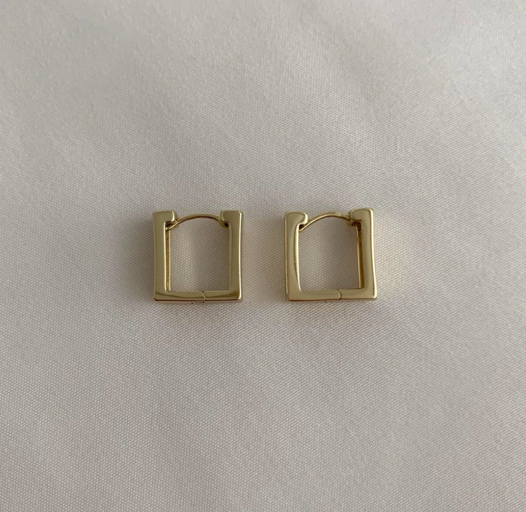 Square Gold Hoops