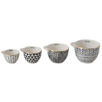 Ceramic Measuring Cups black/white